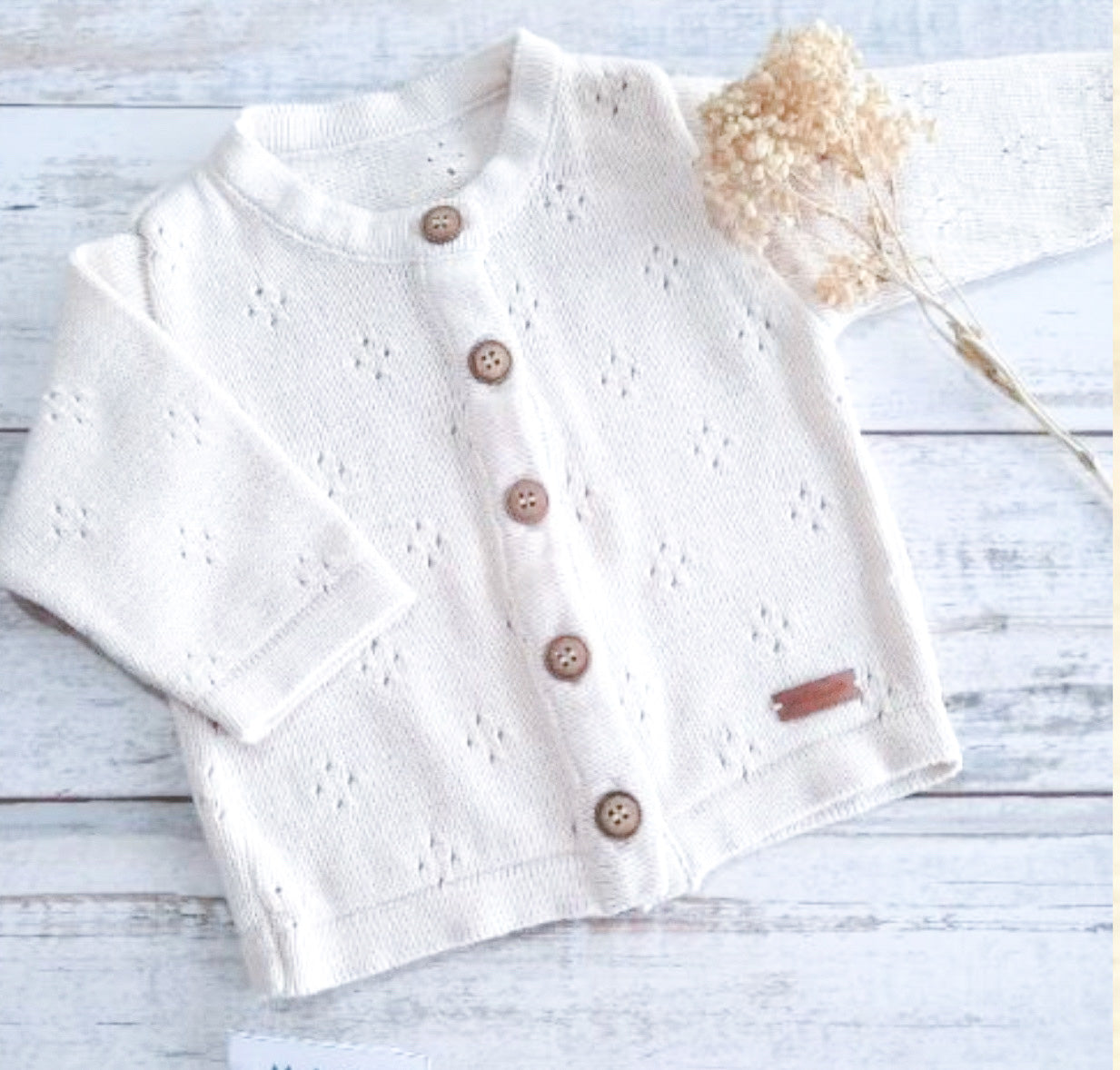 Chaleco Leticia en hilo de algodón tono crudo