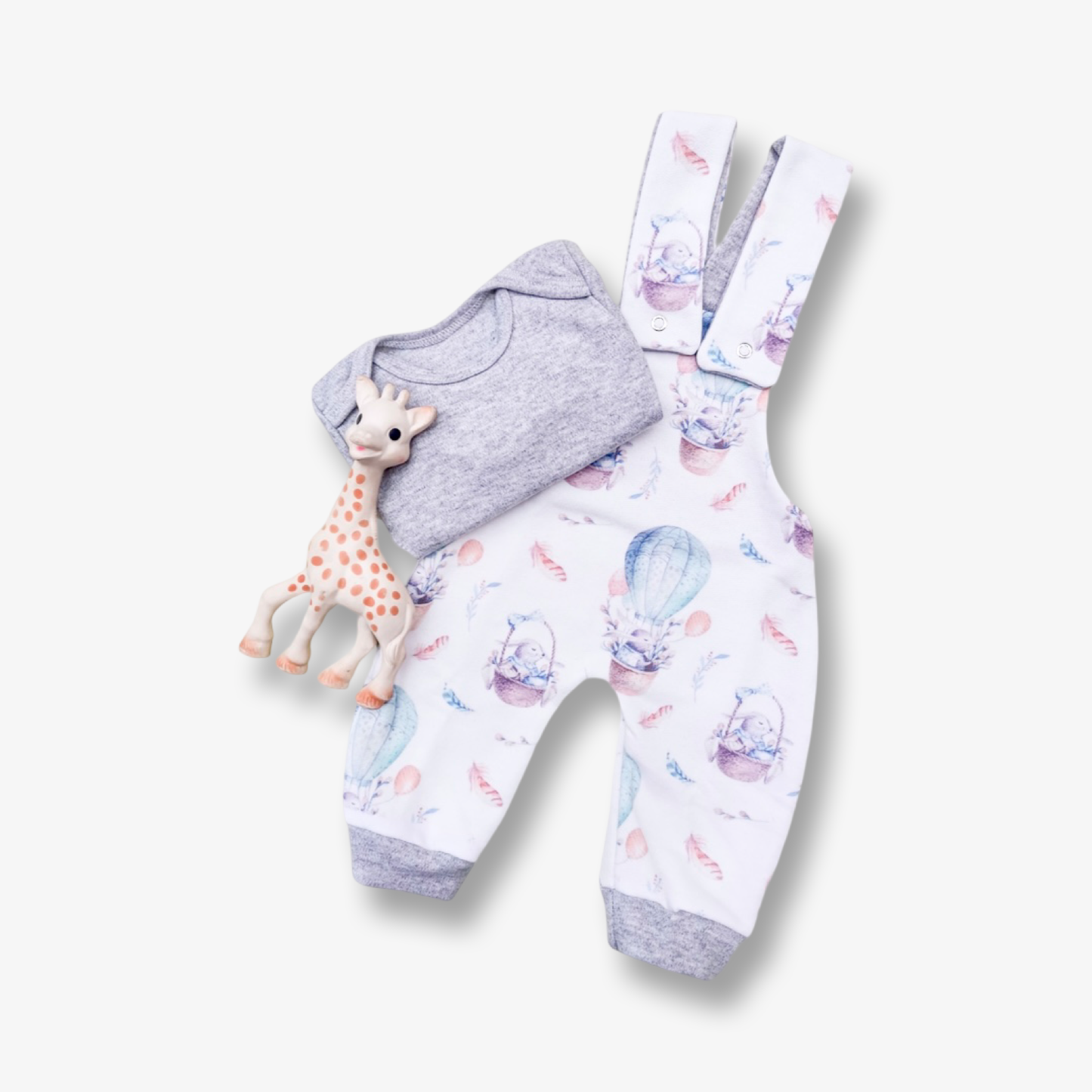 Conjunto jardinera y body manga larga