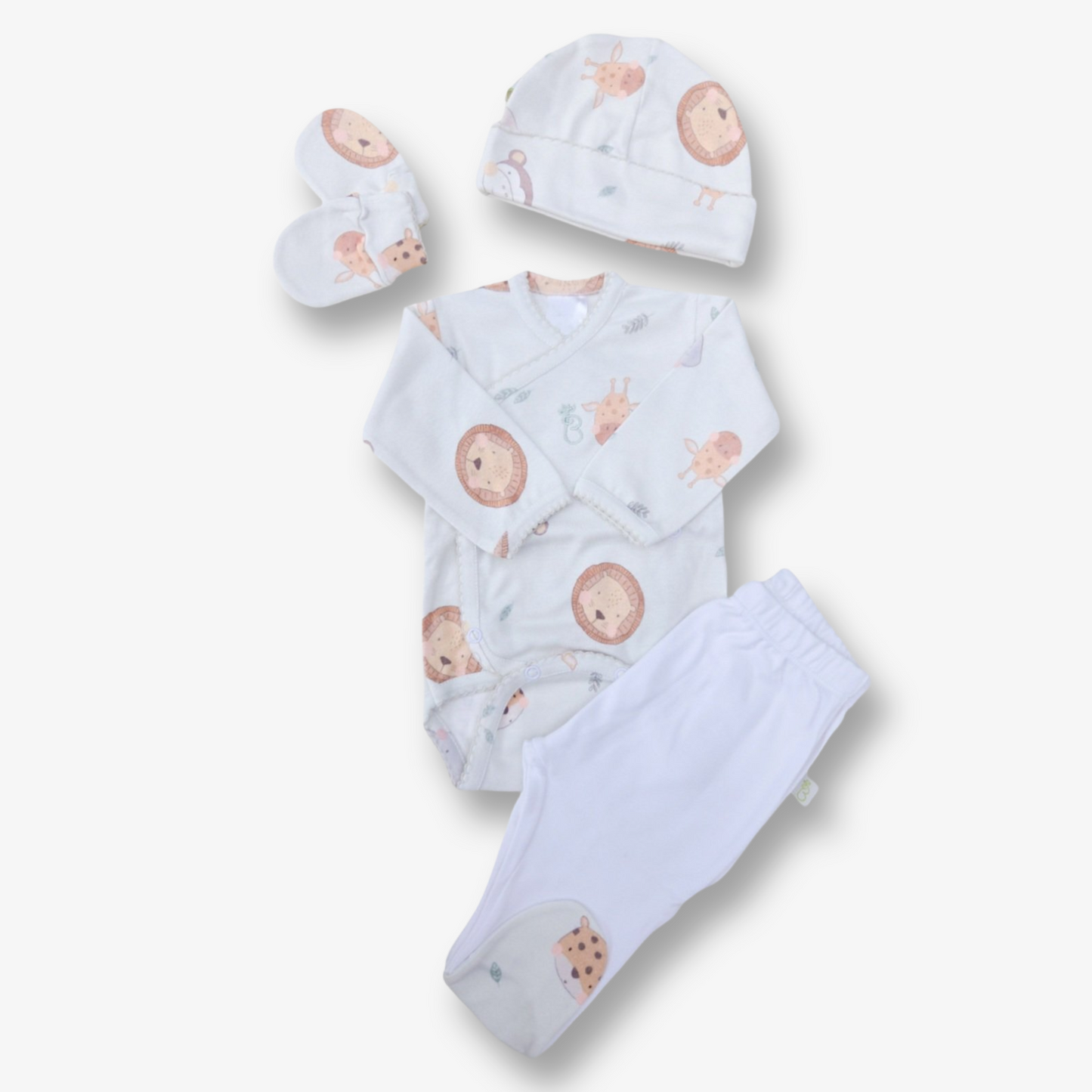 Ajuar 4 piezas hipoalergénico en algodón pima 0 a 3 meses