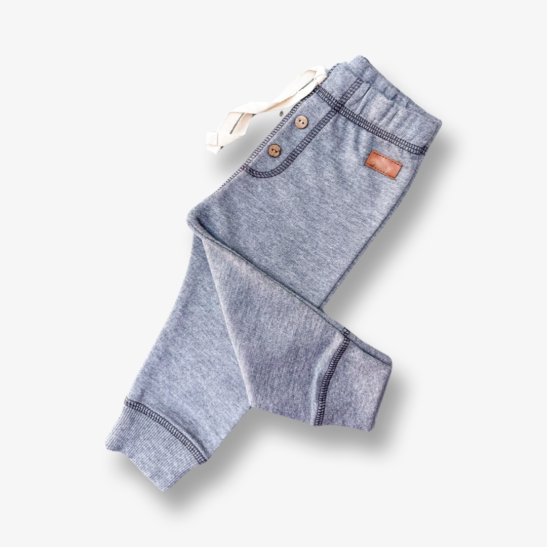 Pantalón en algodón rústico gris oscuro