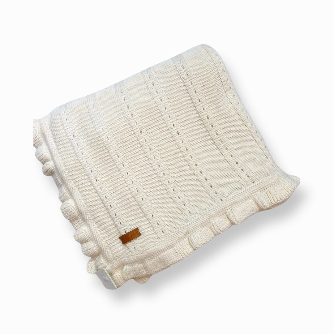 Manta tejida en hilo de algodón en tono crudo