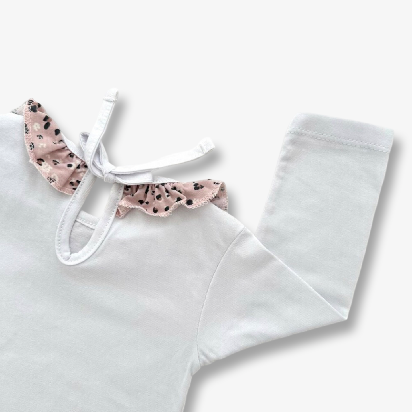 Polera con cuello print Rosa