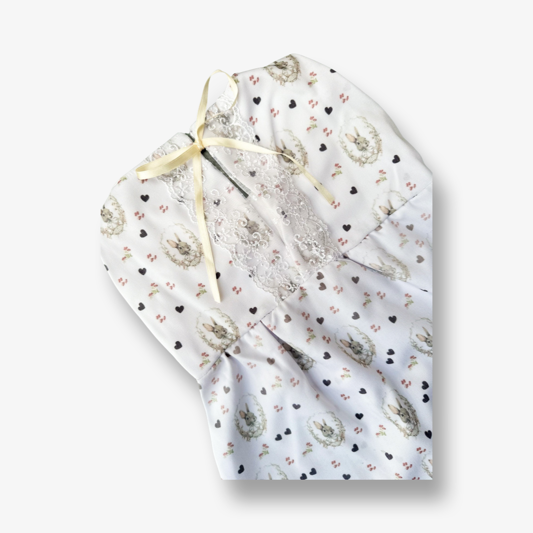 Vestido gabardina estampado con cuello