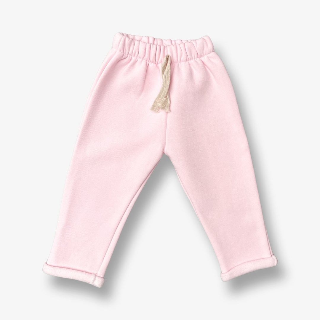 Pantalón rosa claro buzo afranelado talla 12 a 18 meses