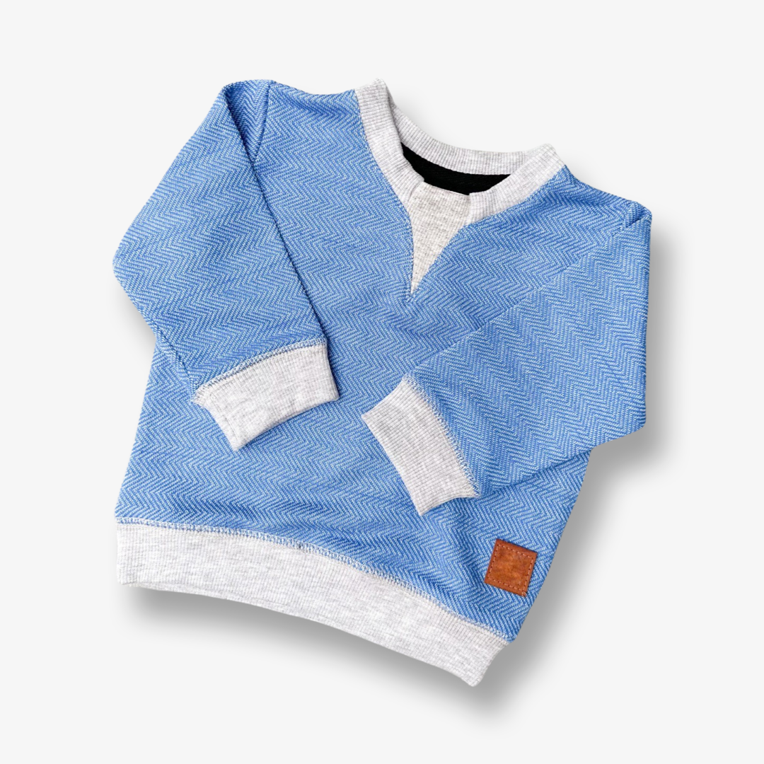 Polerón Azul en algodón rústico
