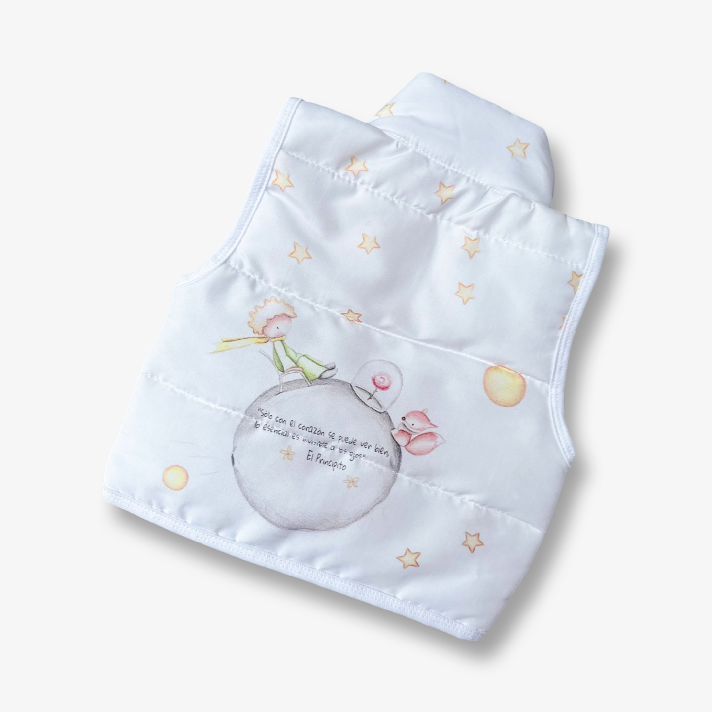 Chaqueta sin mangas principito 7 a 12 meses