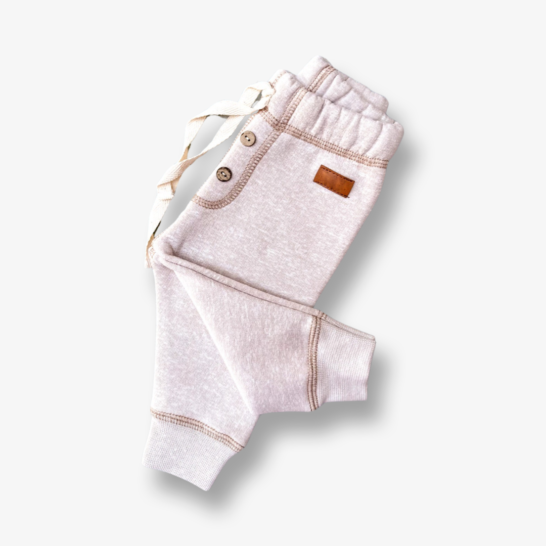 Pantalón afranelado en algodón tono Arena