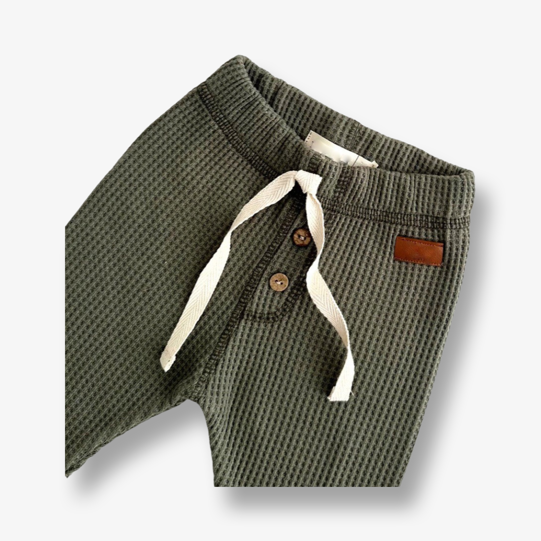 Pantalón en Algodón Panal Tono Verde Oliva