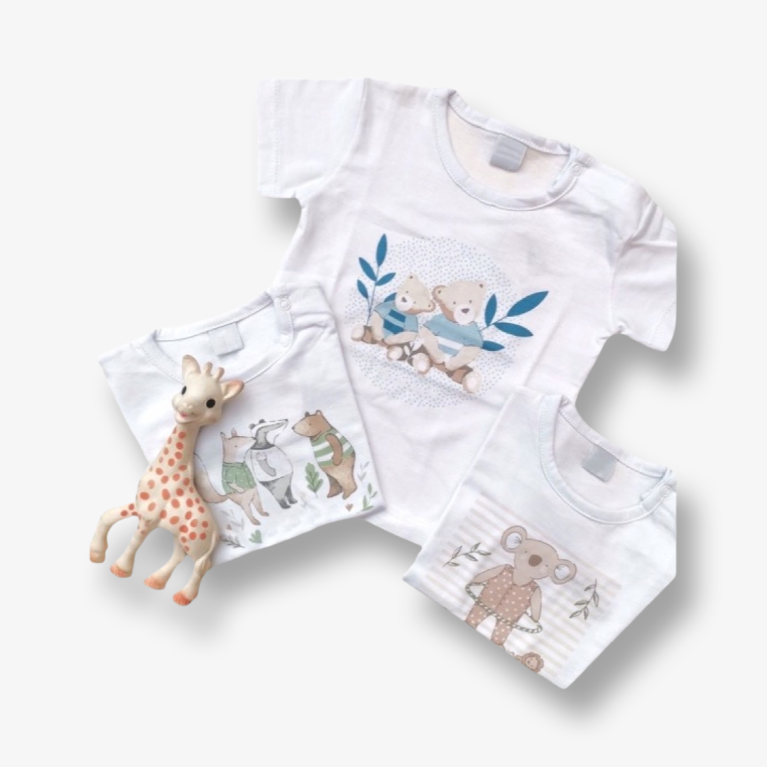 Polera estampada manga corta bebé