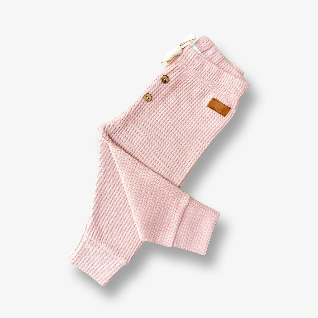 Pantalón en algodón panal Rosa