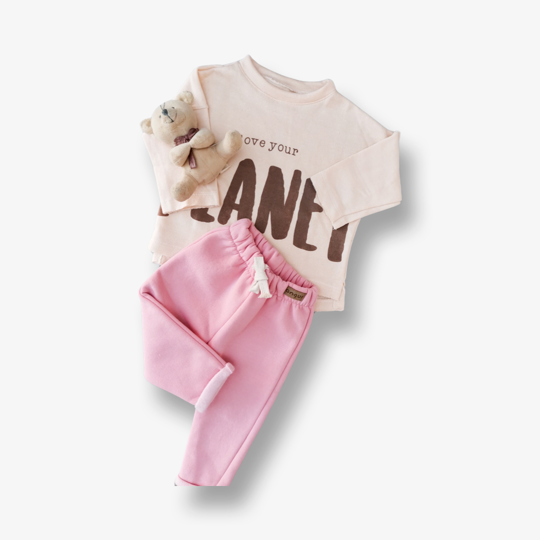 Pantalón rosa buzo afranelado