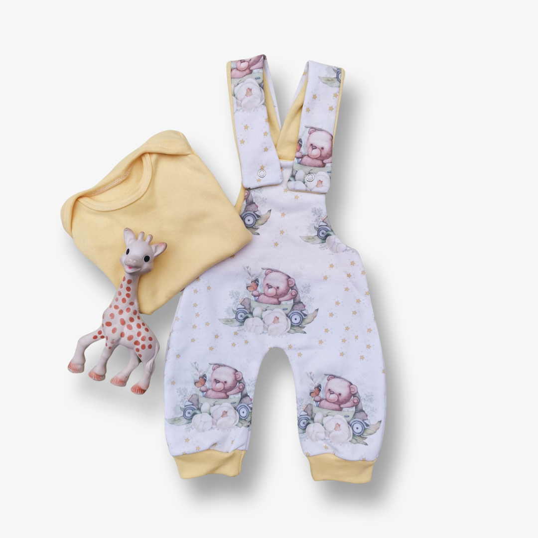Conjunto jardinera y body manga corta
