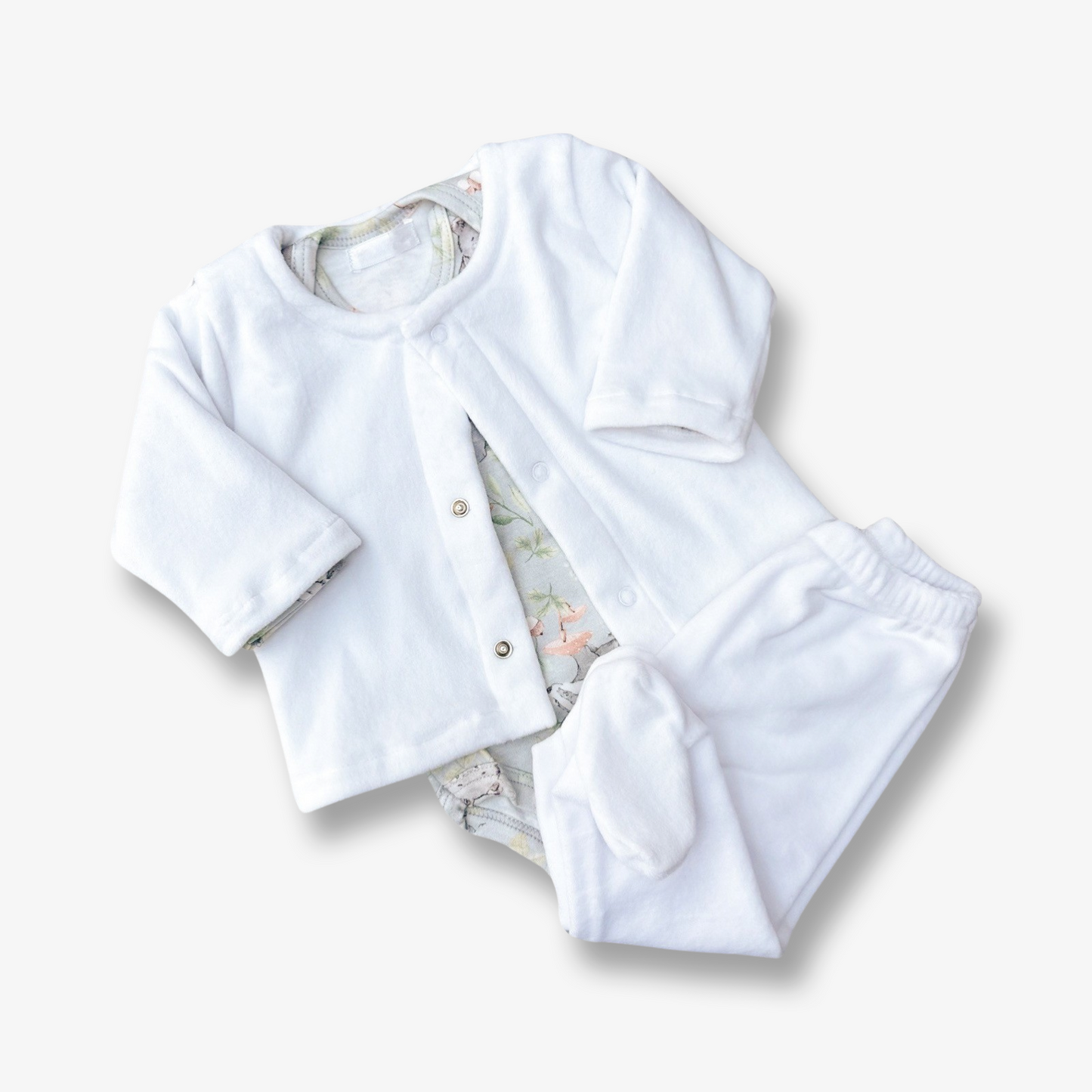 Conjunto plush soft Premium tono blanco