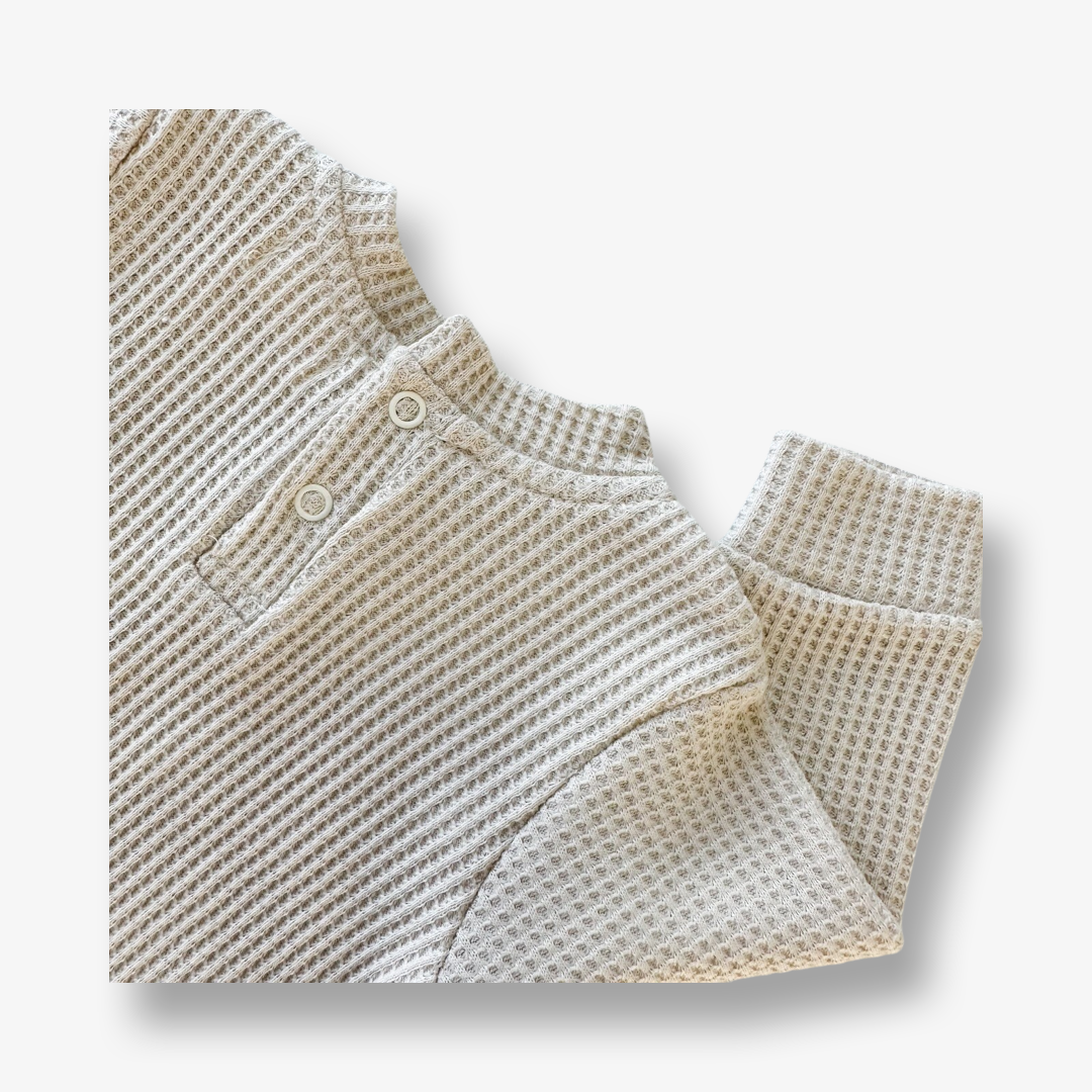 Polerón en algodón panal tono crudo
