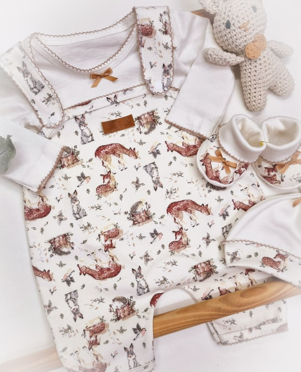 Ajuar Jardinera Bambi 4 piezas recién nacido