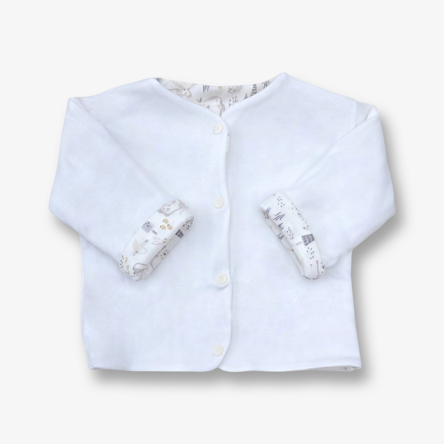 Chaqueta doble capa y reversible, en algodón pima, talla 3 a 6 meses