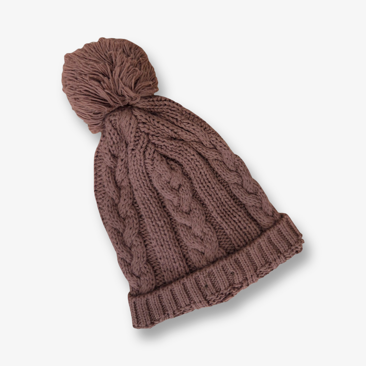 Gorro hipoalergénico en hilo de algodón tono chocolate