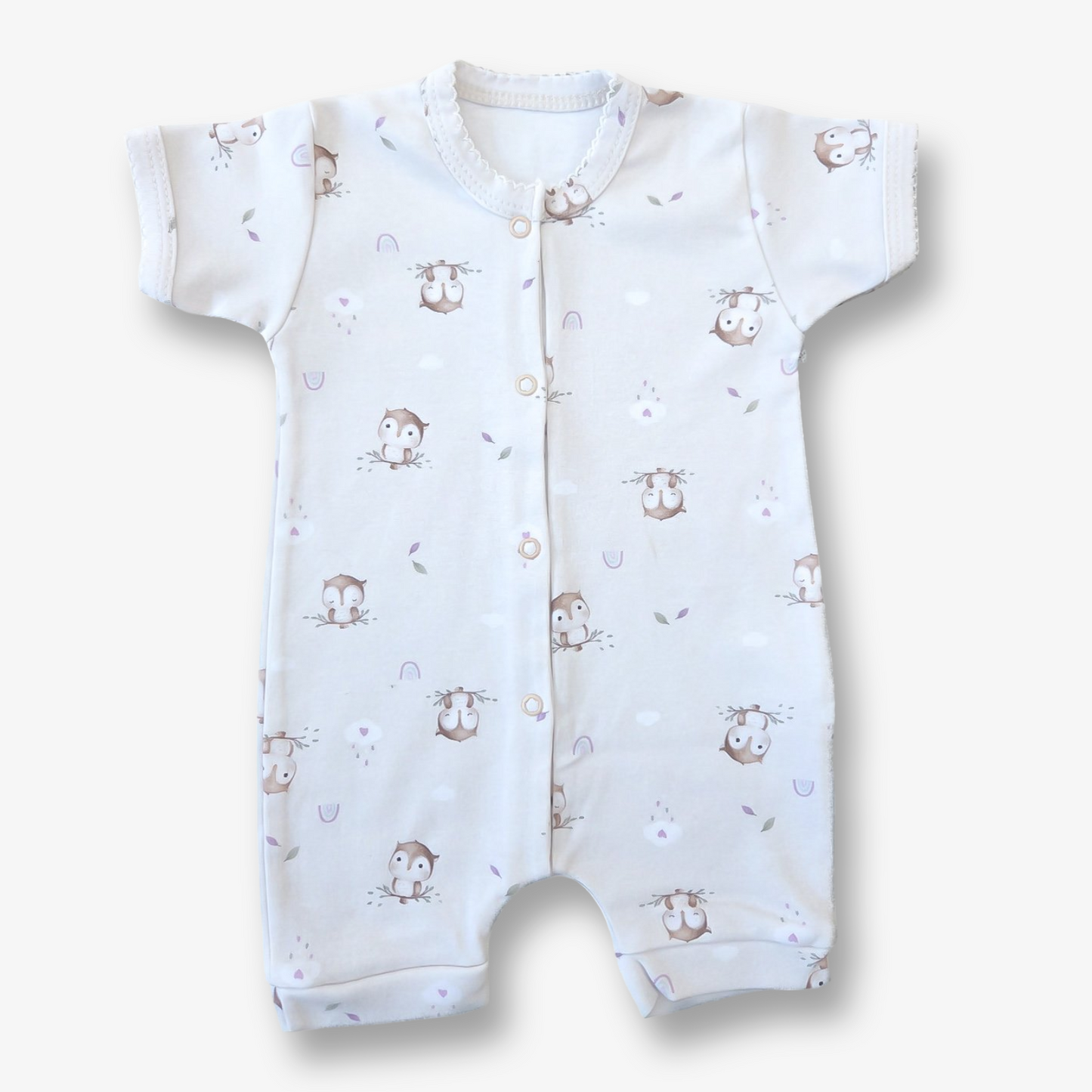 Enterito hipoalergénico en algodón pima tipo bermuda 0 a 3 meses