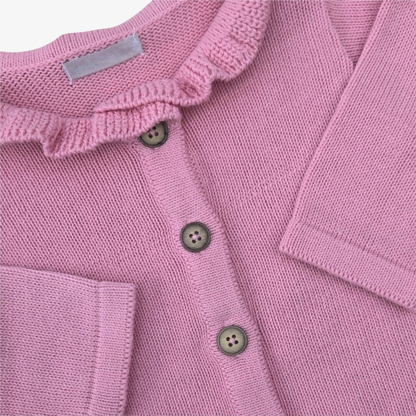 Chaleco Candy en hilo de algodón con cuello talla 9 a 12 meses