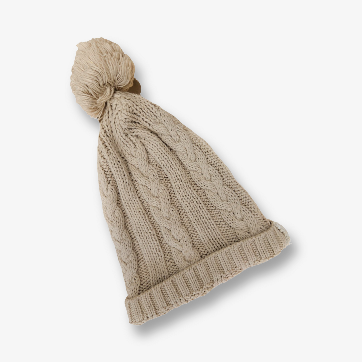 Gorro hipoalergénico en hilo de algodón tono arena