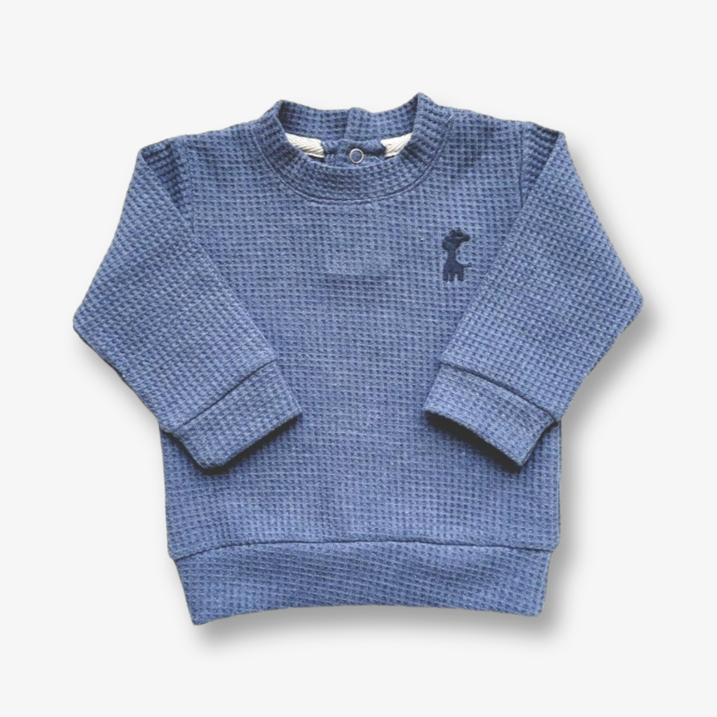 Polerón en algodón panal tono azul