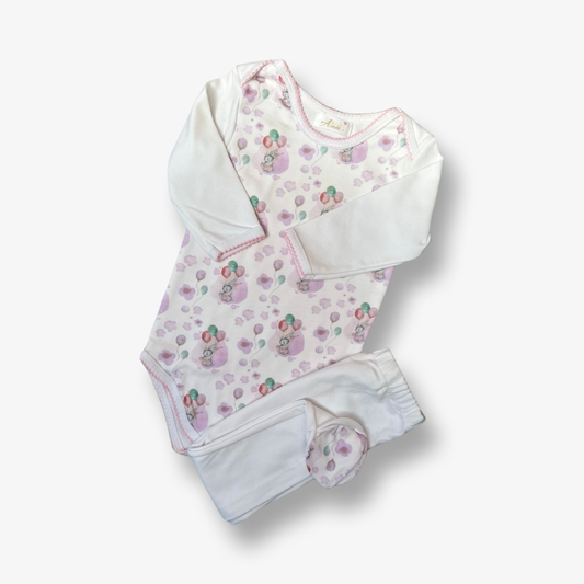 Conjunto 12 a 18 meses conejitos con globo