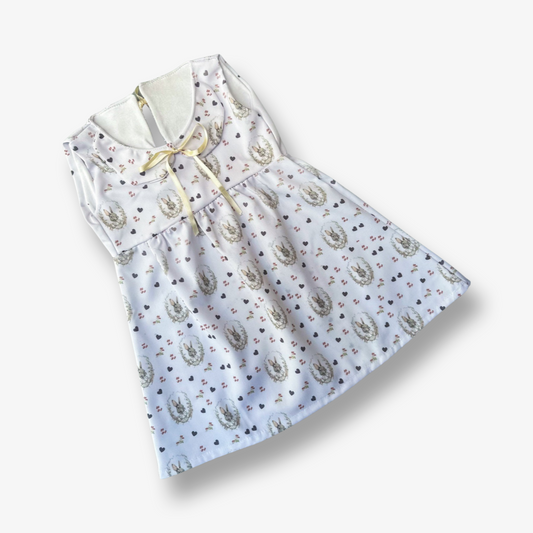 Vestido gabardina estampado con cuello