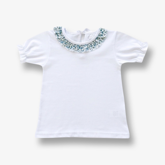 Polera algodón con cuello estampado