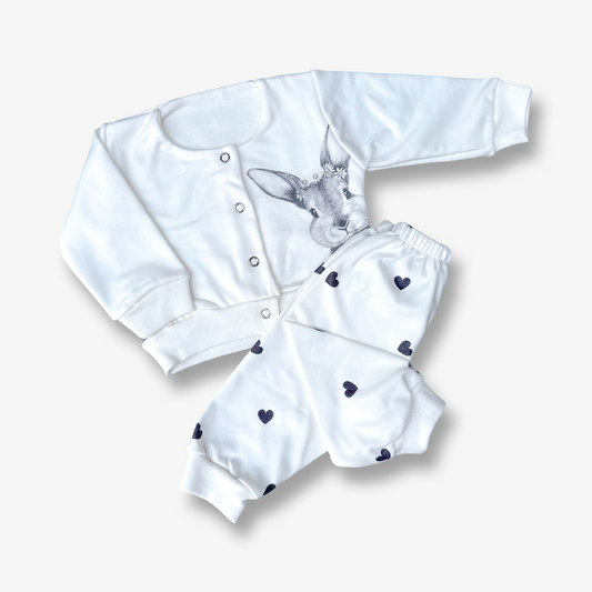 Conjunto corazones y conejos