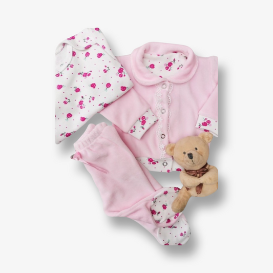 Conjunto 3 piezas plush soft y algodón