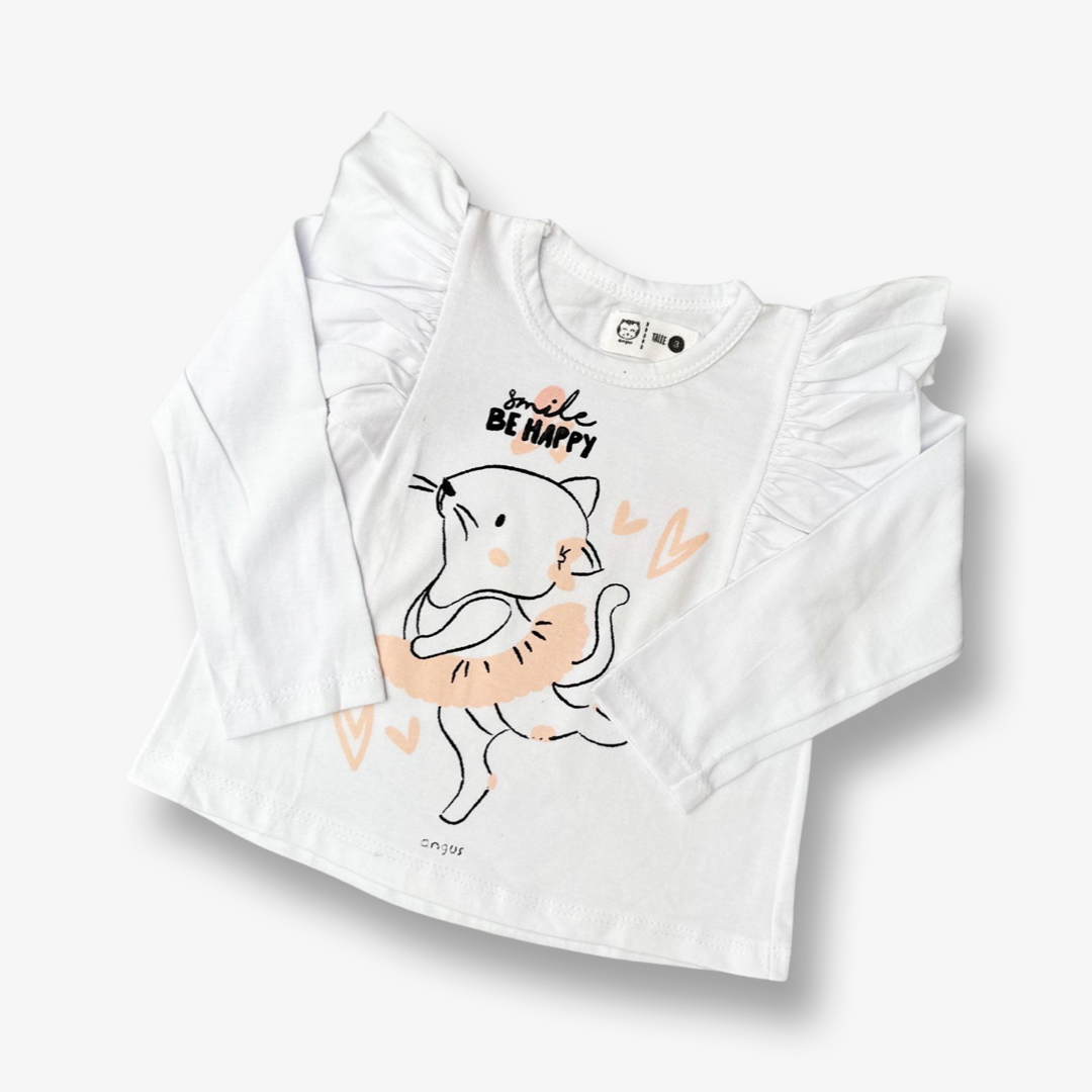 Polera smile estampada