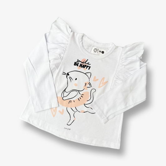 Polera smile estampada