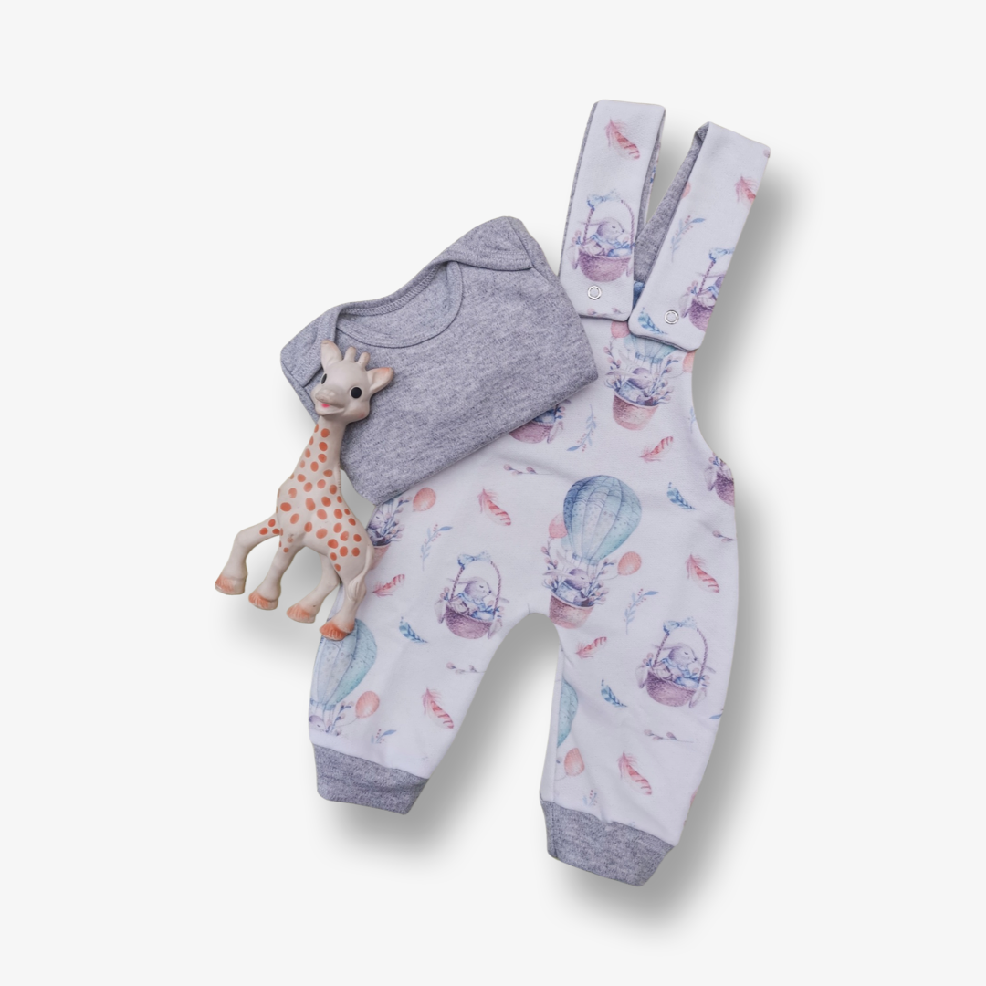 Conjunto jardinera y body manga corta