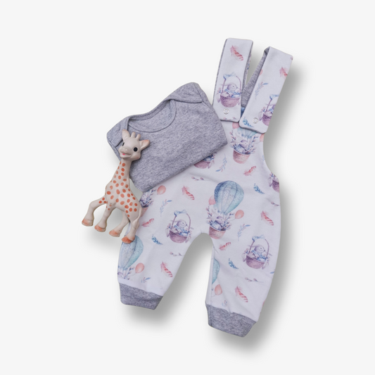 Conjunto jardinera y body manga corta