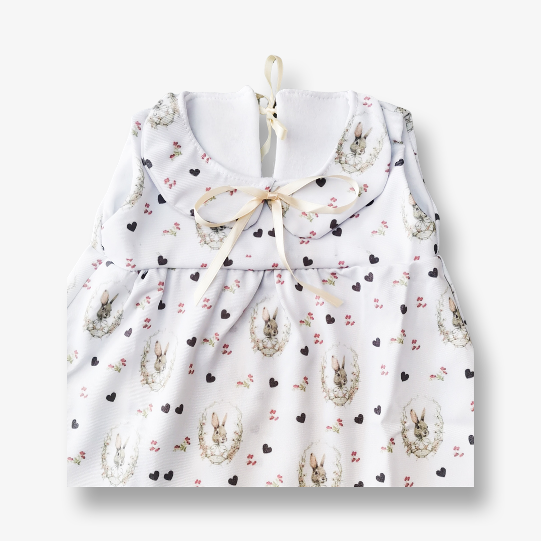 Vestido gabardina estampado con cuello