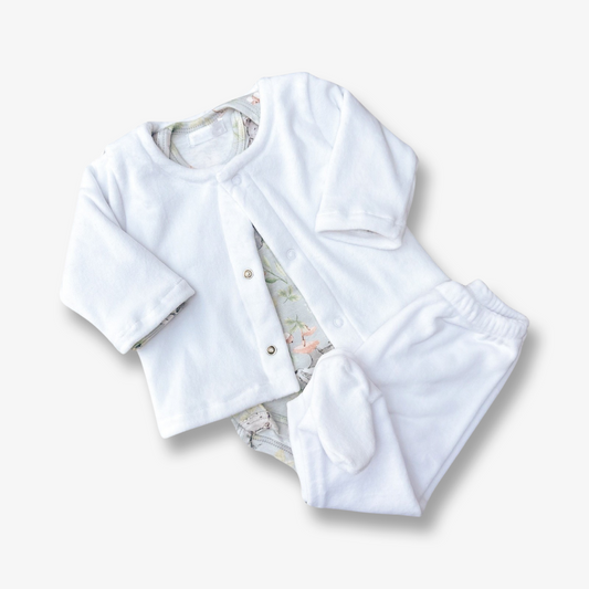 Conjunto plush soft Premium tono blanco