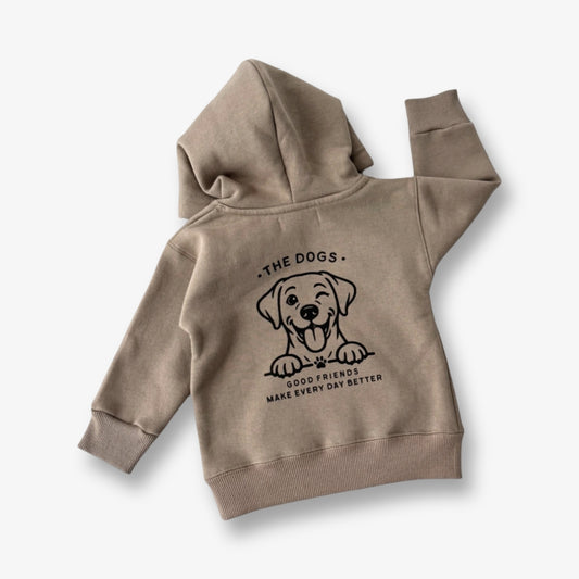 Polerón Dogs afranelado en tono Canela