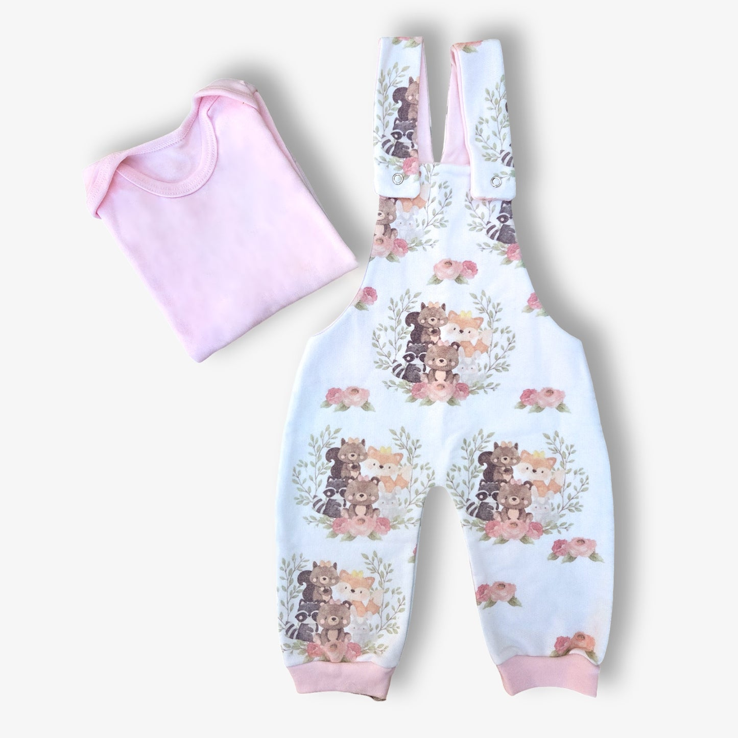 Conjunto jardinera y body manga larga talla 3 a 6 meses