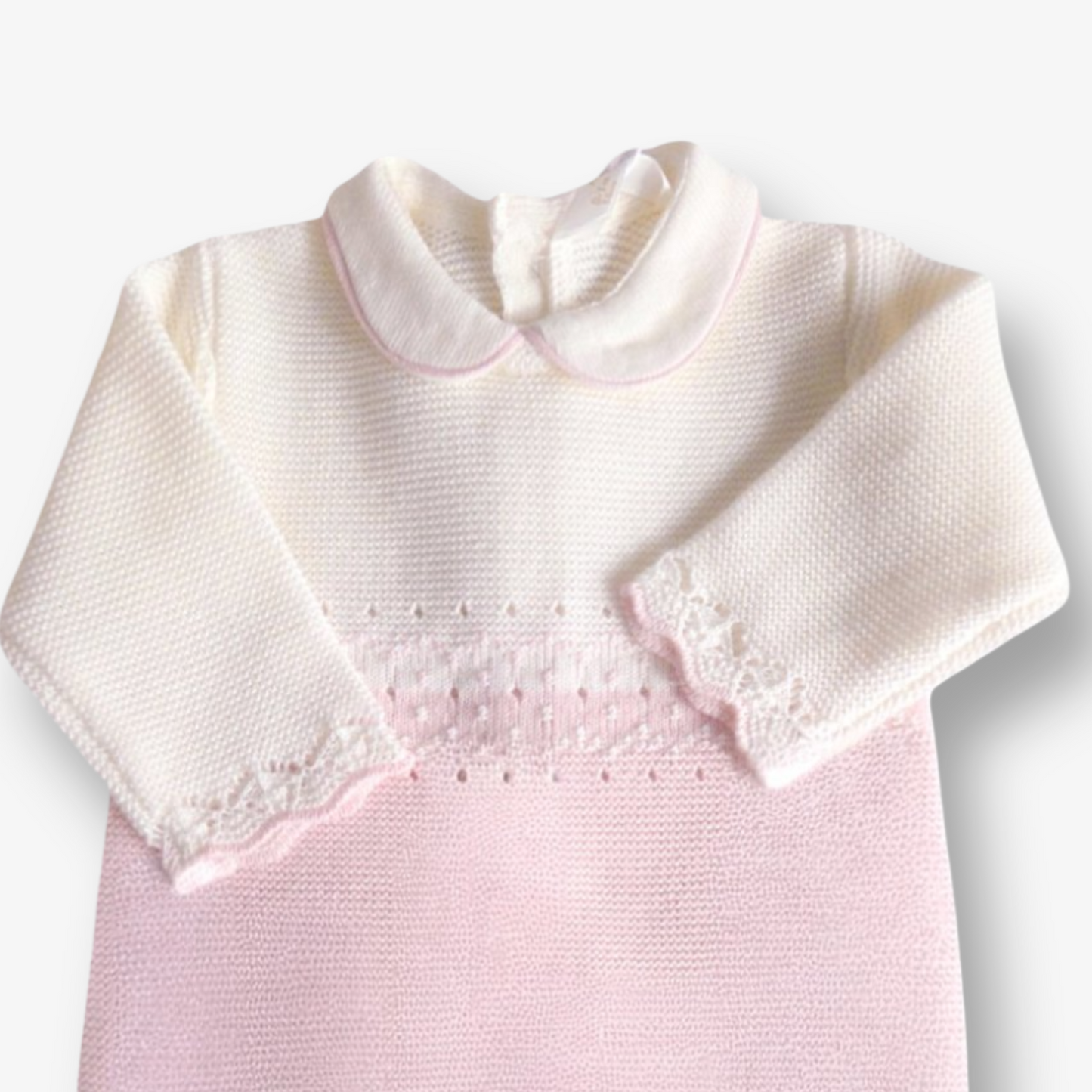 Enterito tejido Español Rosa con cuello