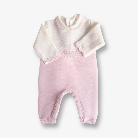 Enterito tejido Español Rosa con cuello