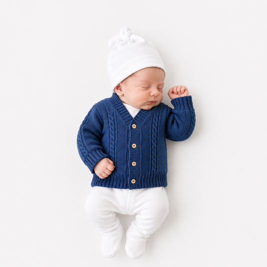 Chaleco Mateo Recién Nacido tono azul marino