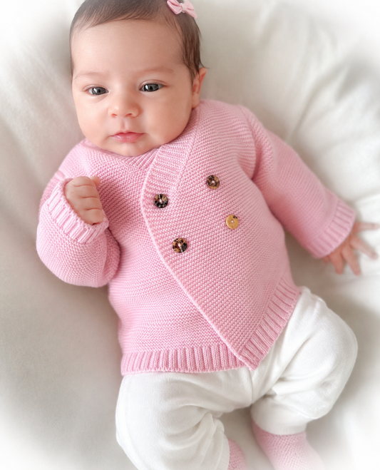 Chaleco Emma, Recién Nacido tono rosa
