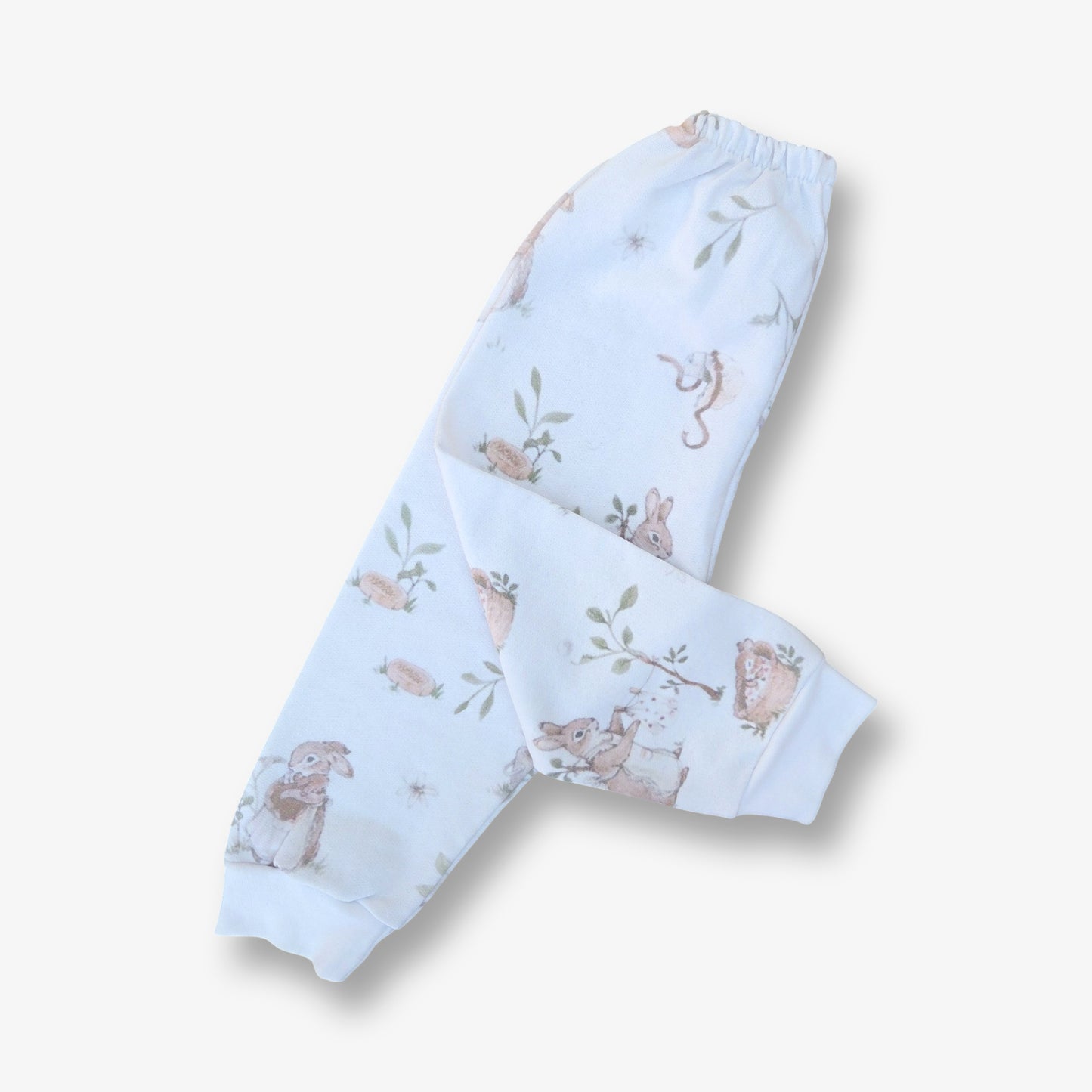 Pantalón algodón rústico familia liebre talla 12 a 18 meses