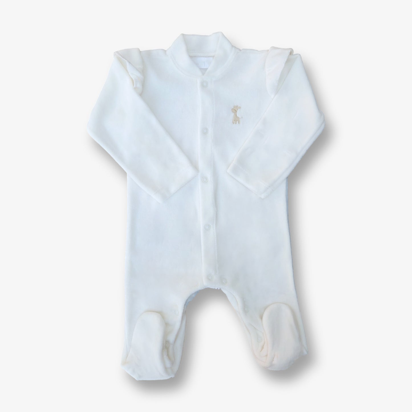 Enterito plush soft con volados 3 a 6 meses
