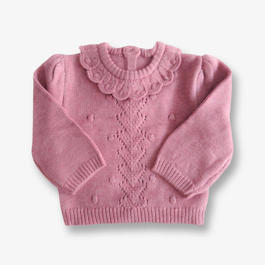 Sweater Español color ciruela con cuello