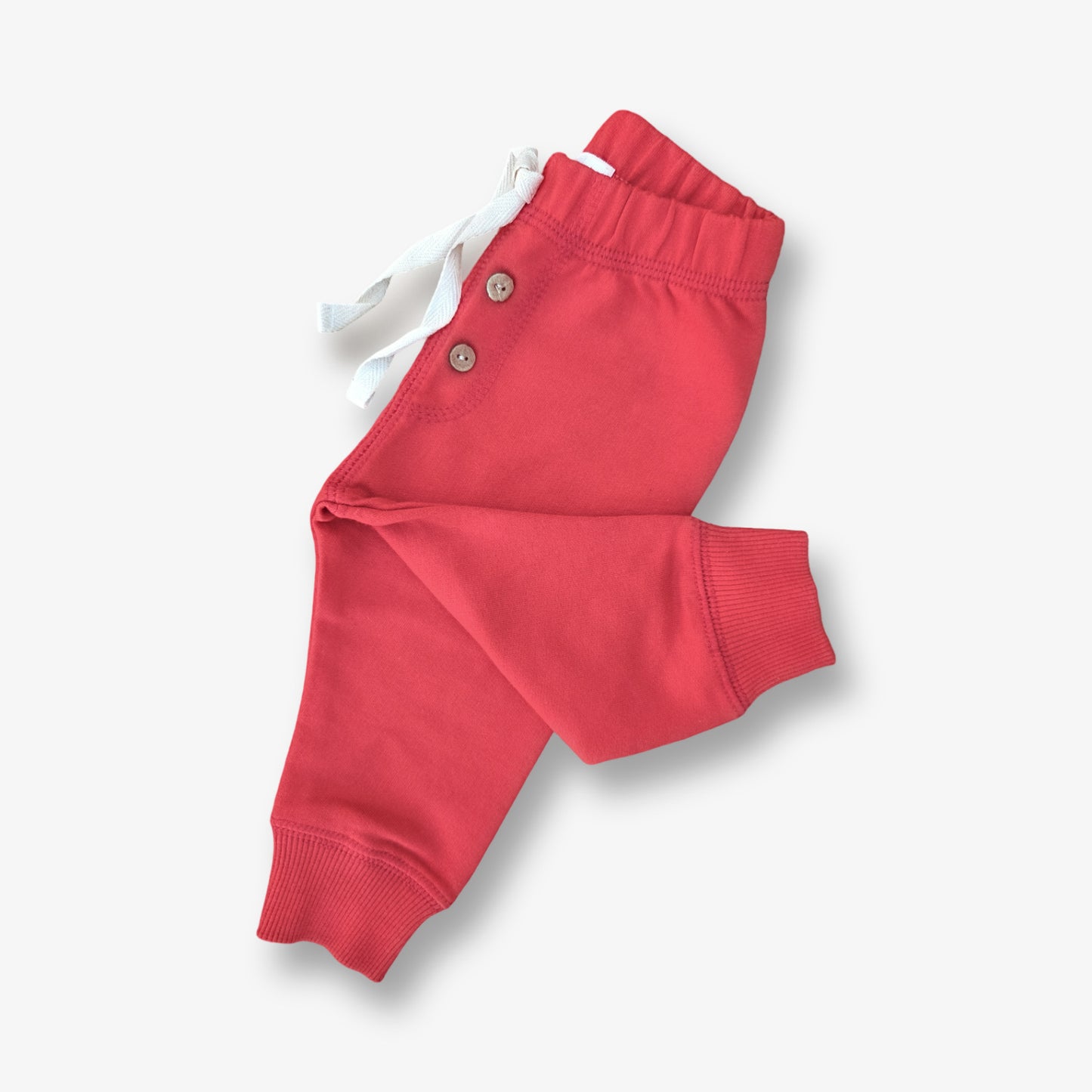 Pantalón algodón rústico rojo 3 a 6 meses