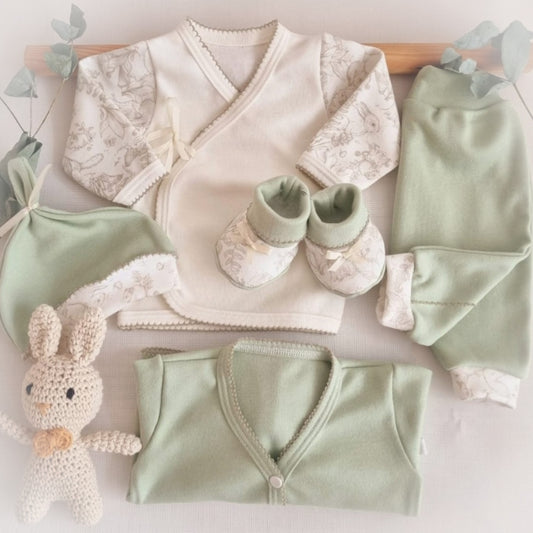 Ajuar 4 piezas algodón recién nacido